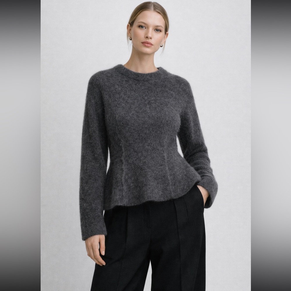 NEW H&M Premium Alpaca & Wool Peplum Knit Sweater – New with Tags